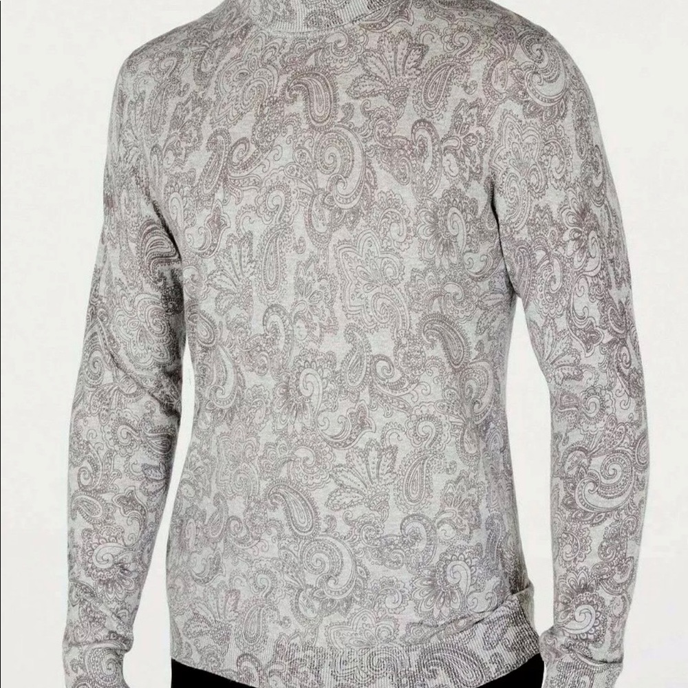 Tasso Elba Men's Paisley Supima Cotton Turtleneck - Picture 3 of 9